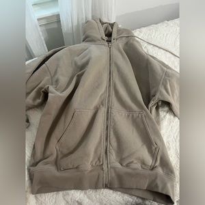 Brandy oversized tan zip up